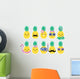 Cute Cartoon Fruits Pineapple Wall Decal Sticker Set