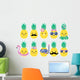 Cute Cartoon Fruits Pineapple Wall Decal Sticker Set