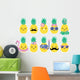 Cute Cartoon Fruits Pineapple Wall Decal Sticker Set