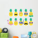Cute Cartoon Fruits Pineapple Wall Decal Sticker Set