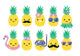 Cute Cartoon Fruits Pineapple Wall Decal Sticker Set