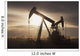 Silhouette Of Two Pump Jacks At Sunrise With Clouds Wall Mural