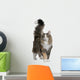Norwegian Forest Cat, standing and looking up Wall Decal