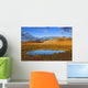 Setting Sun, Tundra And A Pond Wall Mural