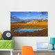 Setting Sun, Tundra And A Pond Wall Mural