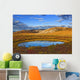 Setting Sun, Tundra And A Pond Wall Mural