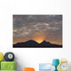 Early Morning Sunlight Shining From Behind A Mountain Wall Mural