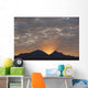 Early Morning Sunlight Shining From Behind A Mountain Wall Mural
