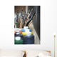 Paint Brushes And Paint Containers In A Classroom Wall Mural