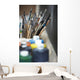 Paint Brushes And Paint Containers In A Classroom Wall Mural