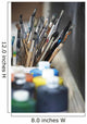 Paint Brushes And Paint Containers In A Classroom Wall Mural