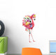 Beautiful Pink Floral Flamingo Wall Decal