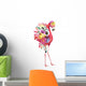 Beautiful Pink Floral Flamingo Wall Decal