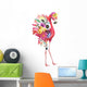 Beautiful Pink Floral Flamingo Wall Decal