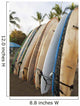 Surfboards Standing Up Against A Rack On The Beach Wall Mural