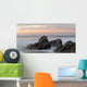 Mist Surrounding Rocks In The Ocean At The Coast At Sunset Wall Mural