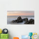 Mist Surrounding Rocks In The Ocean At The Coast At Sunset Wall Mural