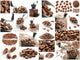 Collage with Coffee Beans photos. Wall Mural