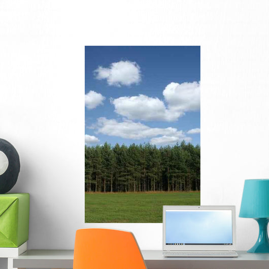 Tree Line with Cumulus Wall Decal