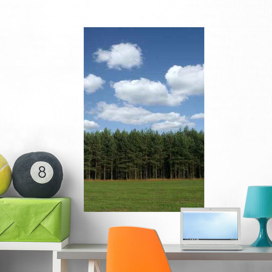Tree Line with Cumulus Wall Decal