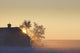 Sunlight Shining Behind A House In A Rural Area Wall Mural