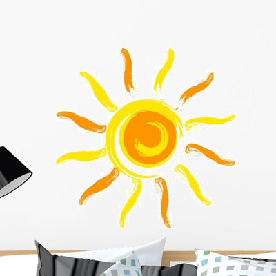 Vector Sun Wall Decal shown on a wall