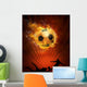 Hot soccer ball on the speed in fires flame Wall Mural