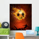 Hot soccer ball on the speed in fires flame Wall Mural