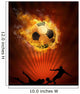 Hot soccer ball on the speed in fires flame Wall Mural