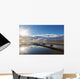 A Dock Leading Out Into The Lake At Sunrise Wall Mural