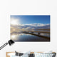 A Dock Leading Out Into The Lake At Sunrise Wall Mural