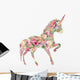 Floral Silhouette Unicorn Peony Wall Decal