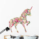 Floral Silhouette Unicorn Peony Wall Decal