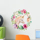 Circular Floral Unicorn Bouquet Wall Decal