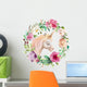 Circular Floral Unicorn Bouquet Wall Decal