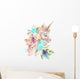 Crystal Floral Unicorn Bouquet Wall Decal