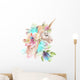 Crystal Floral Unicorn Bouquet Wall Decal