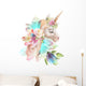 Crystal Floral Unicorn Bouquet Wall Decal
