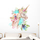 Crystal Floral Unicorn Bouquet Wall Decal