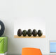 A Row Of Avocados Standing Upright On A Wooden Board Wall Mural