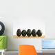 A Row Of Avocados Standing Upright On A Wooden Board Wall Mural