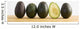 A Row Of Avocados Standing Upright On A Wooden Board With One Cut Wall Mural
