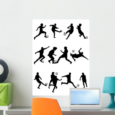 Vector Soccers Wall Decal shown on a wall