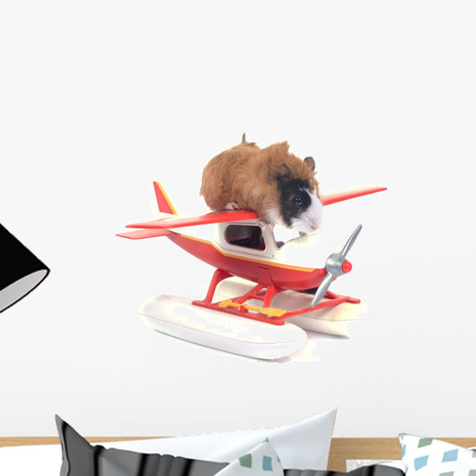 Plane-Ridding Guinea Pig Wall Decal