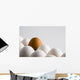 Close Up Of One Brown Shelled Egg Amongst Several White Shelled Eggs Wall Mural
