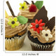 Close-Up Of Three Chocolate Cupcakes With Candy Flowers Wall Mural