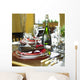 Table Setting With Red And White Plates, Red Berries Wall Mural