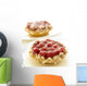 Close-Up Of Two Raspberry Tarts On White Plates Wall Mural