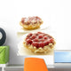 Close-Up Of Two Raspberry Tarts On White Plates Wall Mural