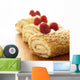 Close-Up Of Three Raspberry Vanilla Jellyrolls With Raspberries On Top Wall Mural